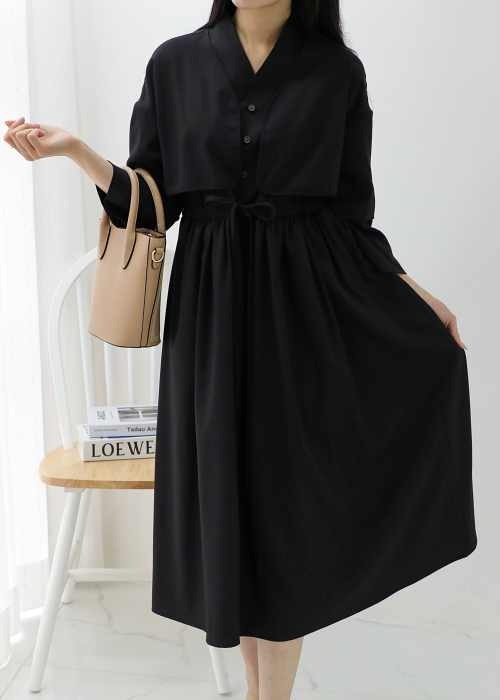 ［71to96 label］double vest dress black