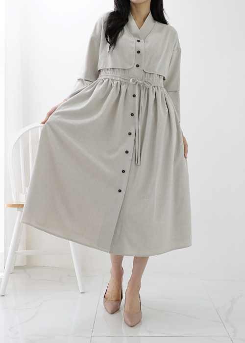 ［71to96 label］double vest dress gray