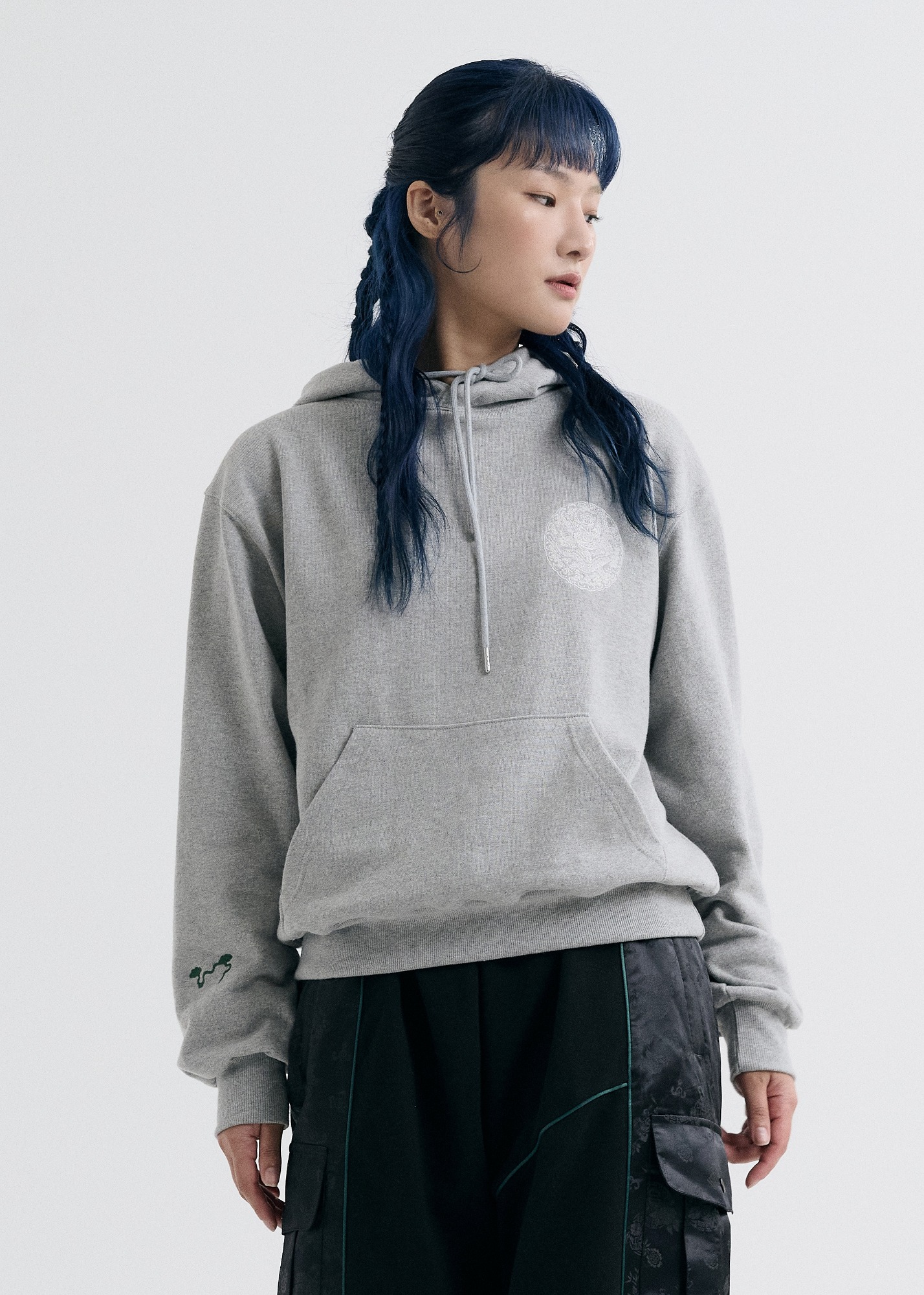 Traditional embroidery  Hoodie (gray)