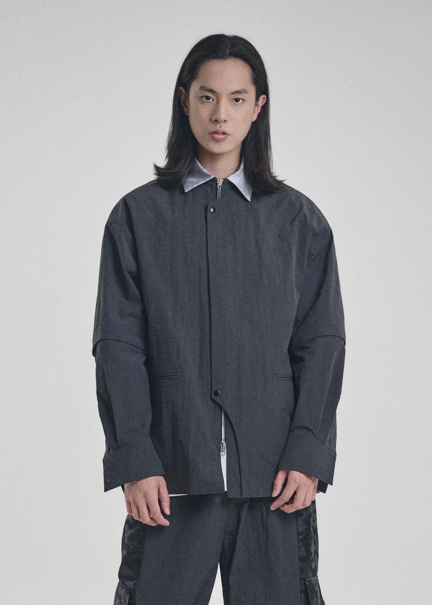 2in1 hanbok jacket (charcoal)