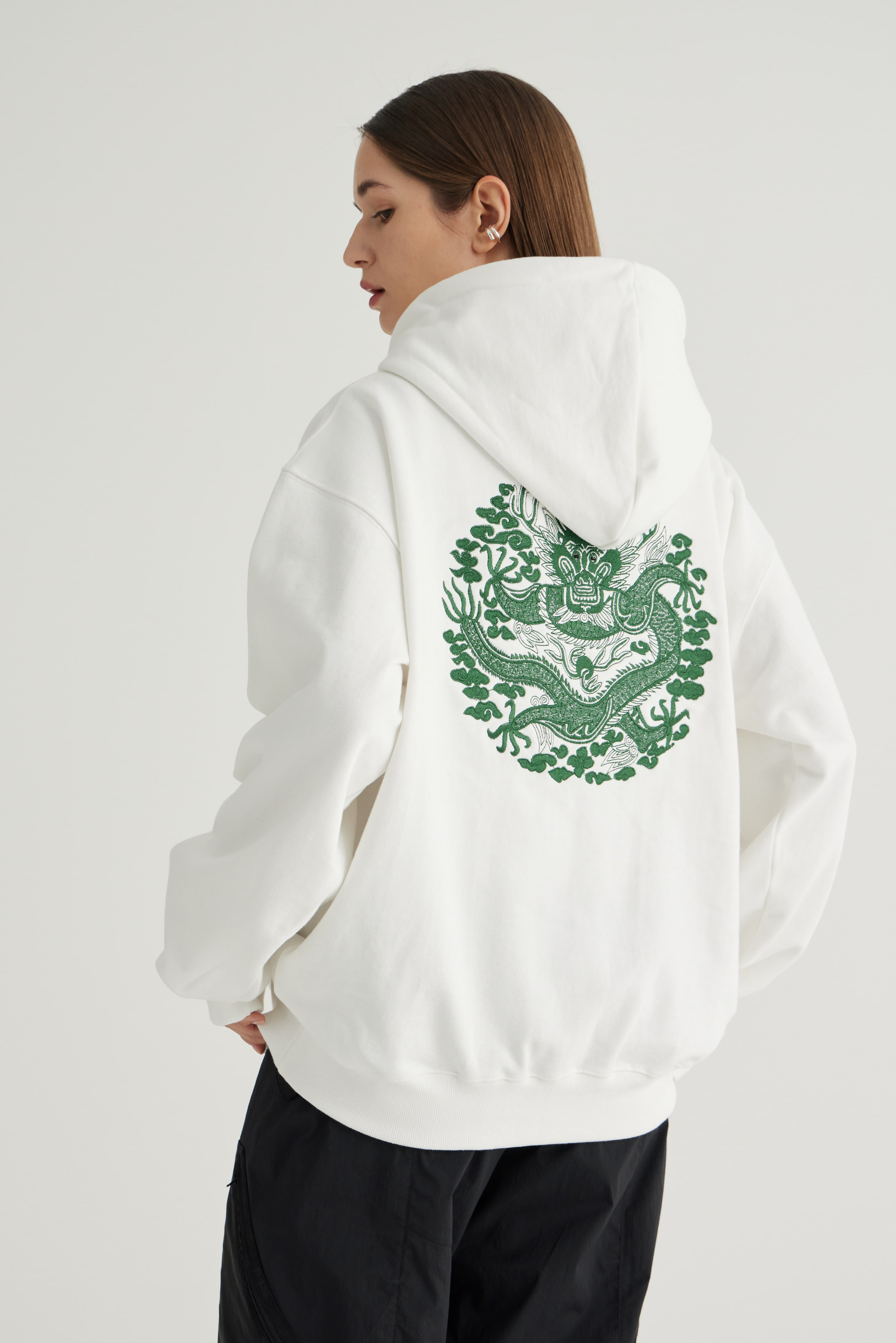 Traditional embroidery  Hoodie (white)